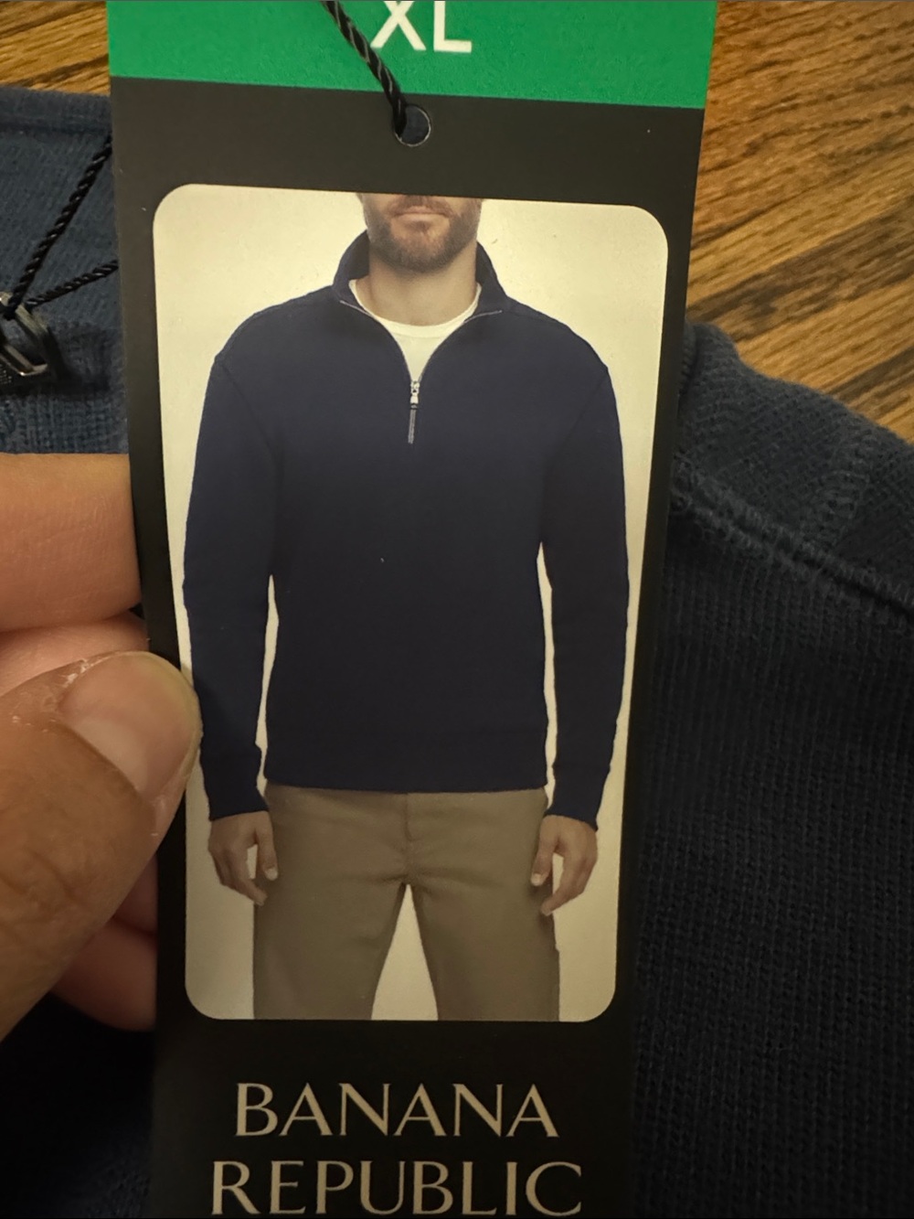Banana Republic Men's Navy Half-Zip Sweater